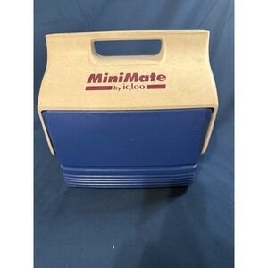 Igloo Mini Mate Lunch Box Cooler Camping Picnic Golf 6 Pack Blue Red Accents '97